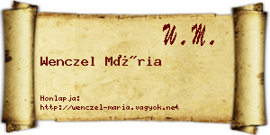 Wenczel Mária névjegykártya