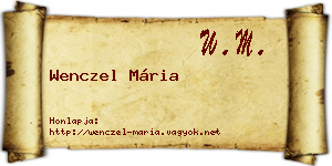 Wenczel Mária névjegykártya