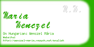 maria wenczel business card